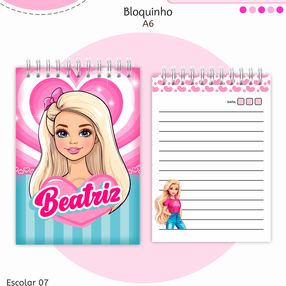 Arquivo Encadernação Kit Escolar - Barbie 11