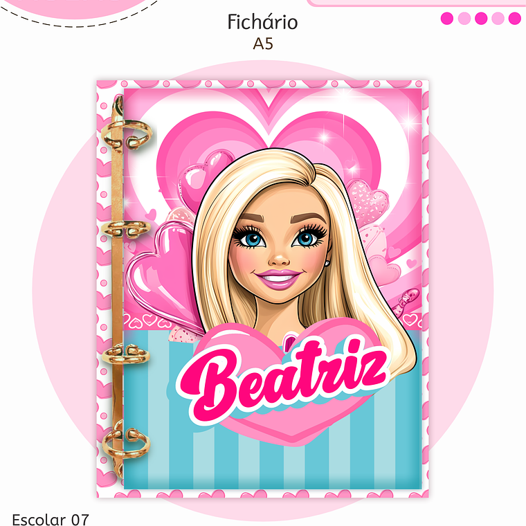 Arquivo Encadernação Kit Escolar - Barbie 12