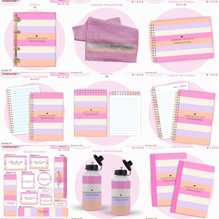 Arquivo Encadernação Kit Escolar - Teen Frases 1