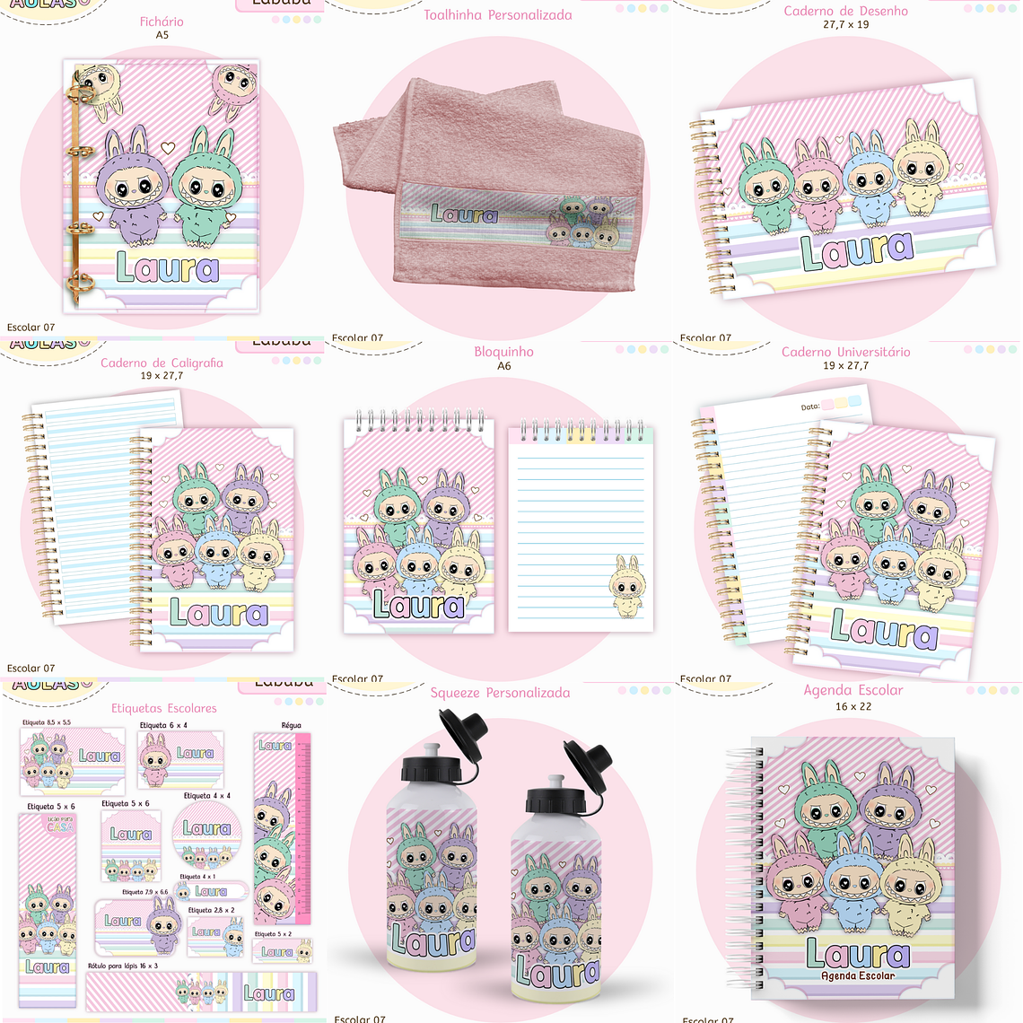 Arquivo Encadernação Kit Escolar - Labubu 1