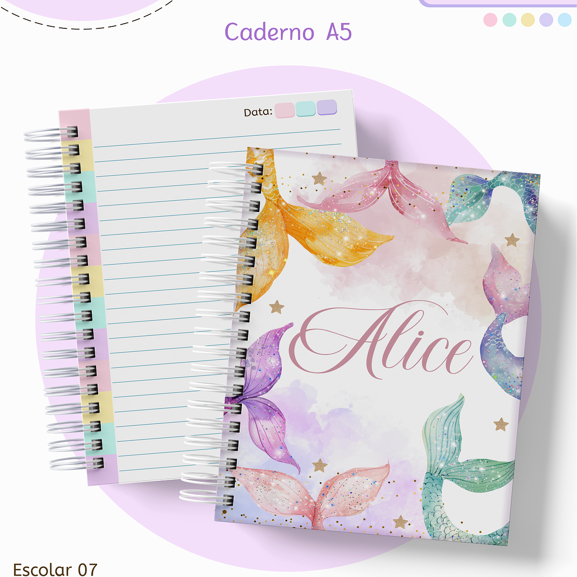 Arquivo Encadernação Kit Escolar - Sereia 4