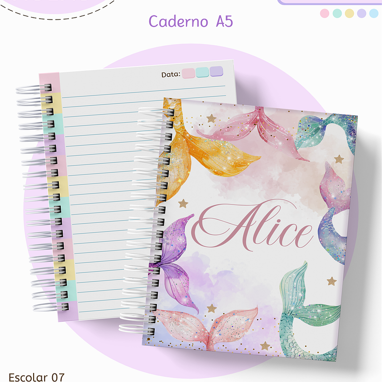 Arquivo Encadernação Kit Escolar - Sereia 4
