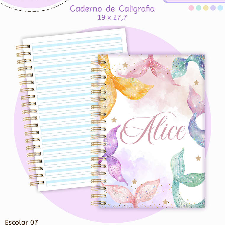 Arquivo Encadernação Kit Escolar - Sereia 5