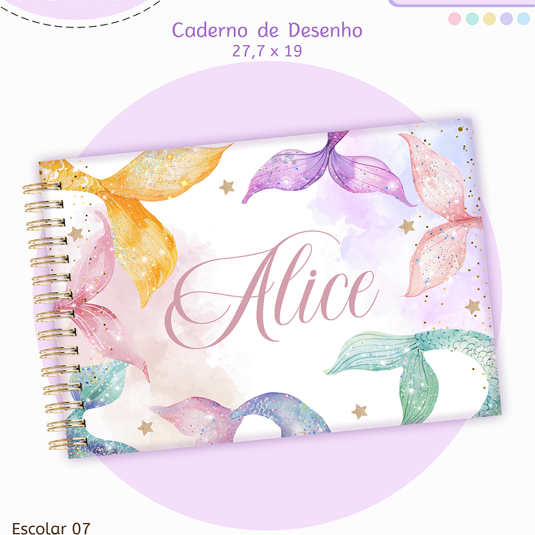 Arquivo Encadernação Kit Escolar - Sereia 6