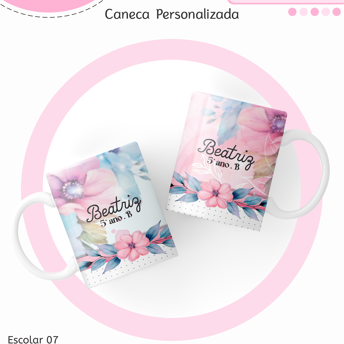 Arquivo Encadernação Kit Escolar - Floral 3