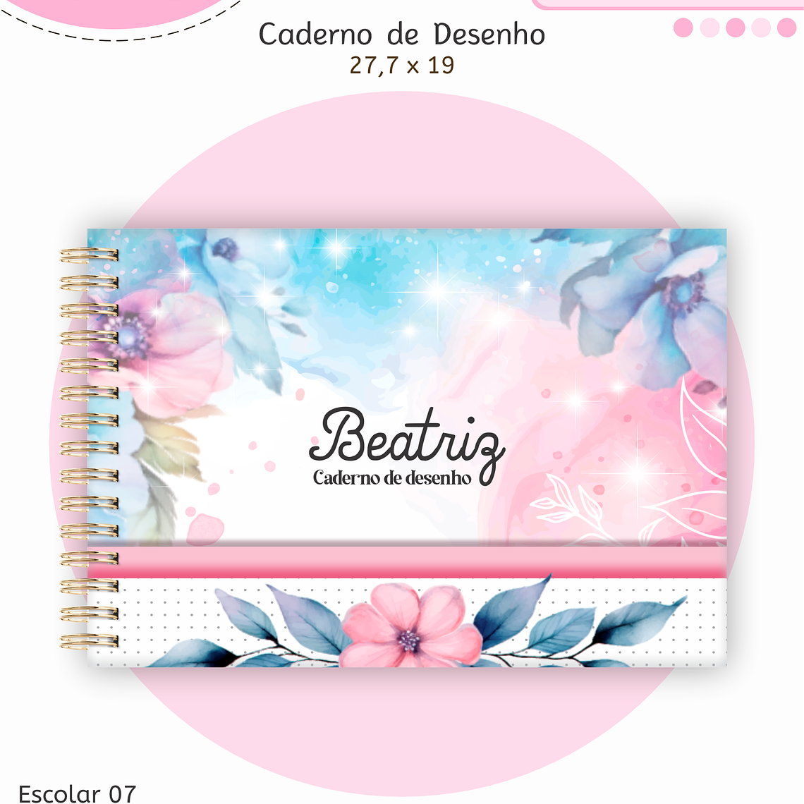 Arquivo Encadernação Kit Escolar - Floral 4