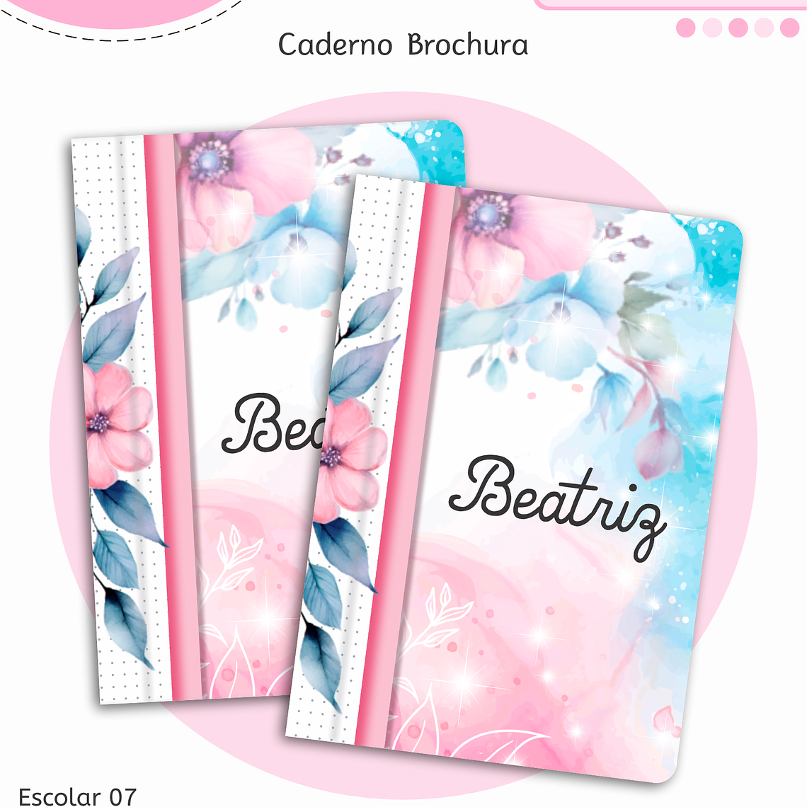 Arquivo Encadernação Kit Escolar - Floral 7