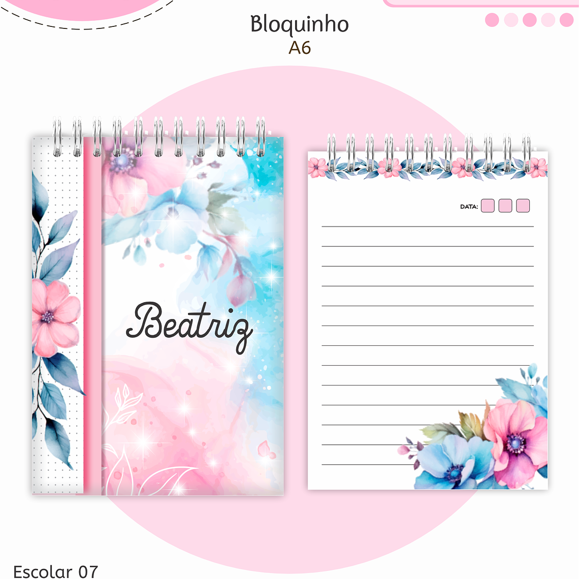 Arquivo Encadernação Kit Escolar - Floral 10