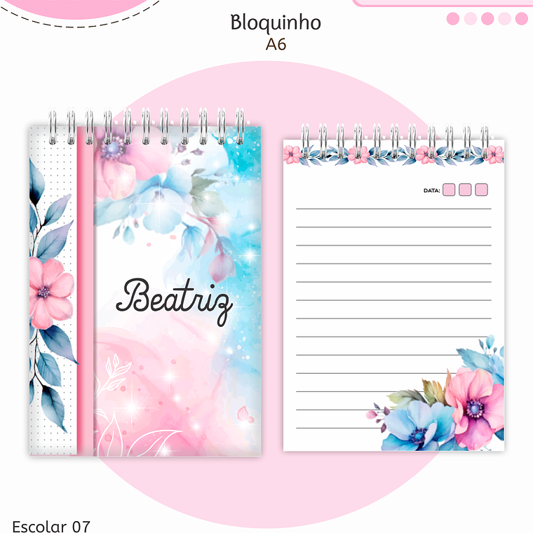 Arquivo Encadernação Kit Escolar - Floral 10