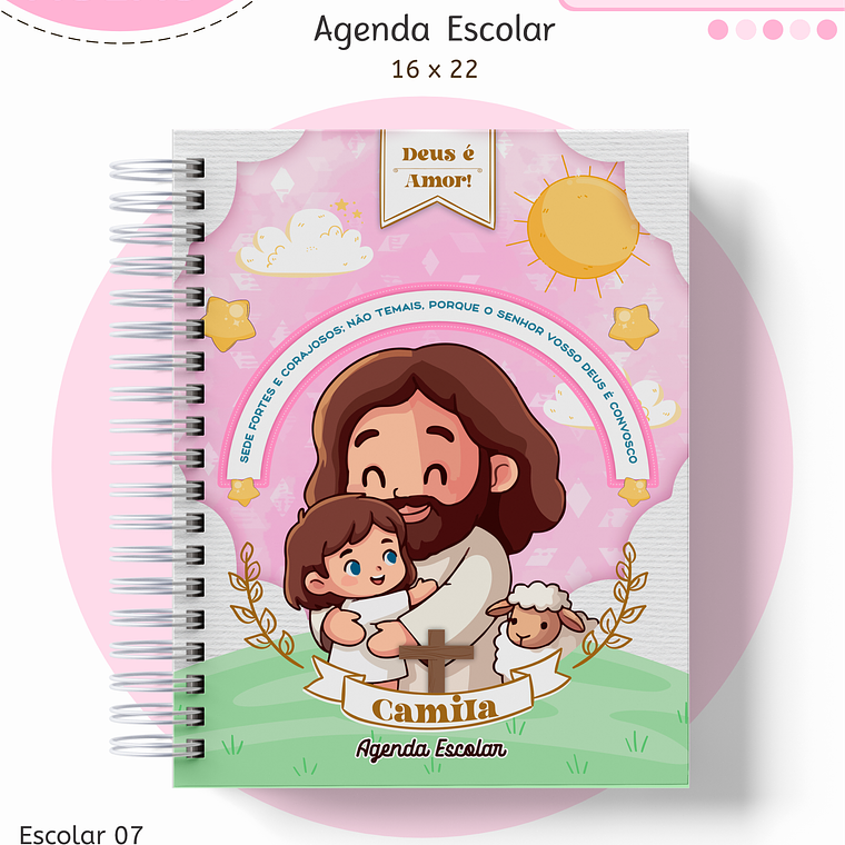 Arquivo Encadernação Kit Escolar - Cristão Menina 3