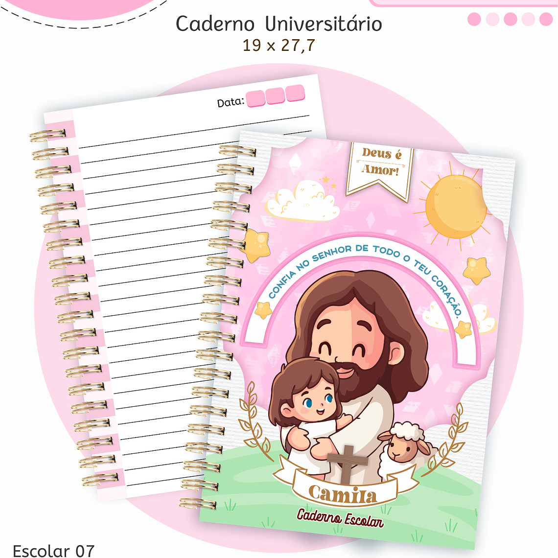 Arquivo Encadernação Kit Escolar - Cristão Menina 5