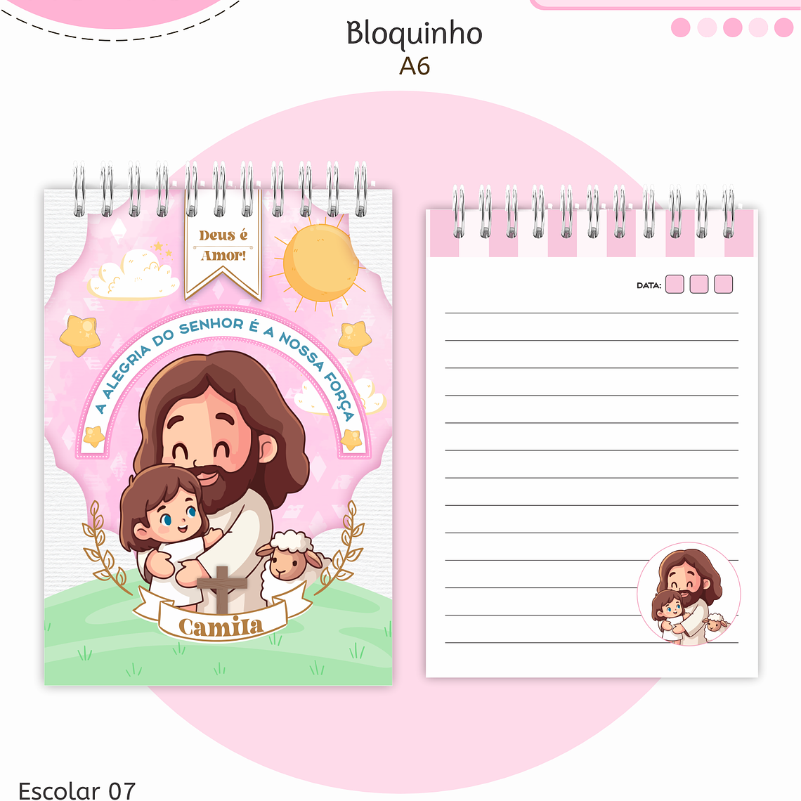 Arquivo Encadernação Kit Escolar - Cristão Menina 6