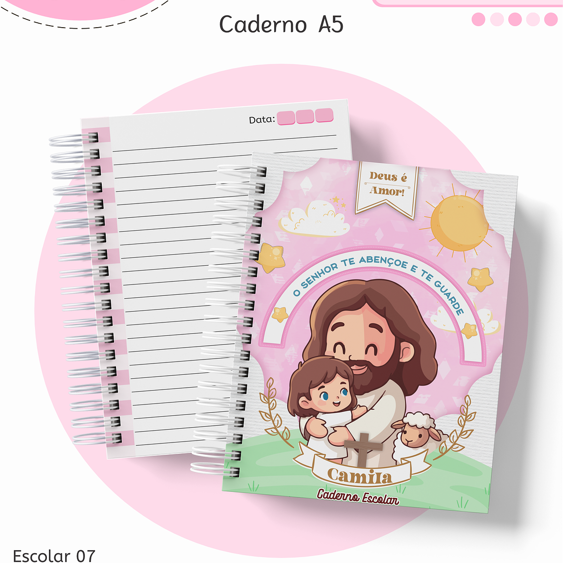 Arquivo Encadernação Kit Escolar - Cristão Menina 7
