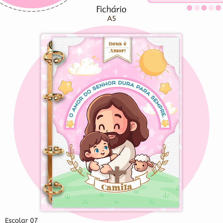 Arquivo Encadernação Kit Escolar - Cristão Menina 10