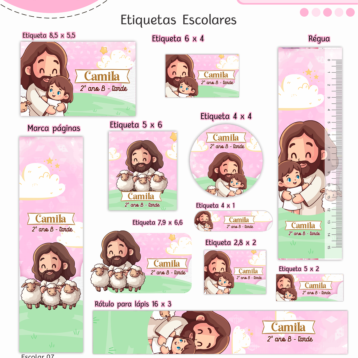 Arquivo Encadernação Kit Escolar - Cristão Menina 11