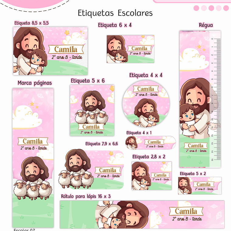 Arquivo Encadernação Kit Escolar - Cristão Menina 11