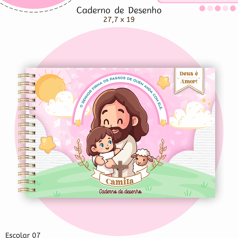 Arquivo Encadernação Kit Escolar - Cristão Menina 12