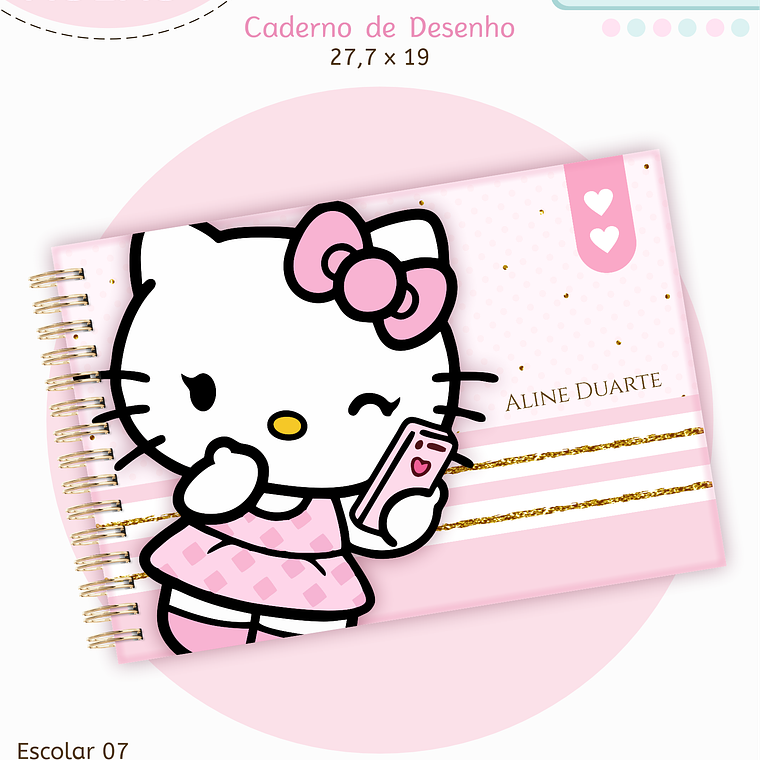 Arquivo Encadernação Kit Escolar - Hello Kitty 2