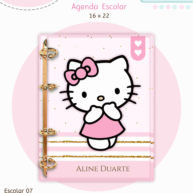 Arquivo Encadernação Kit Escolar - Hello Kitty 3