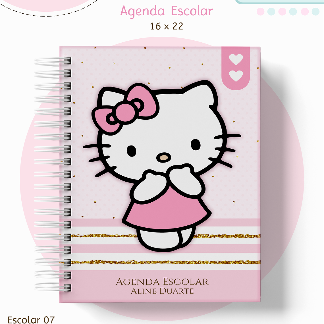 Arquivo Encadernação Kit Escolar - Hello Kitty 4