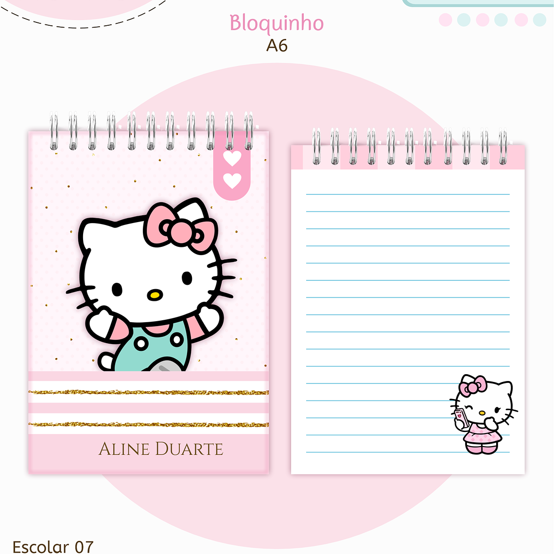 Arquivo Encadernação Kit Escolar - Hello Kitty 5