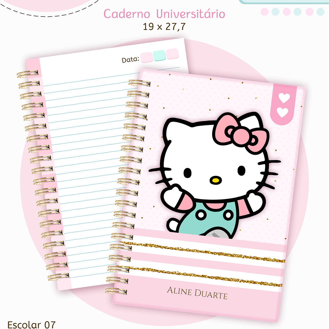 Arquivo Encadernação Kit Escolar - Hello Kitty 9