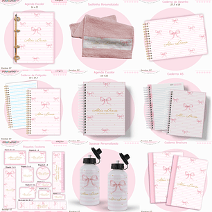 Arquivo Encadernação Kit Escolar - Laços