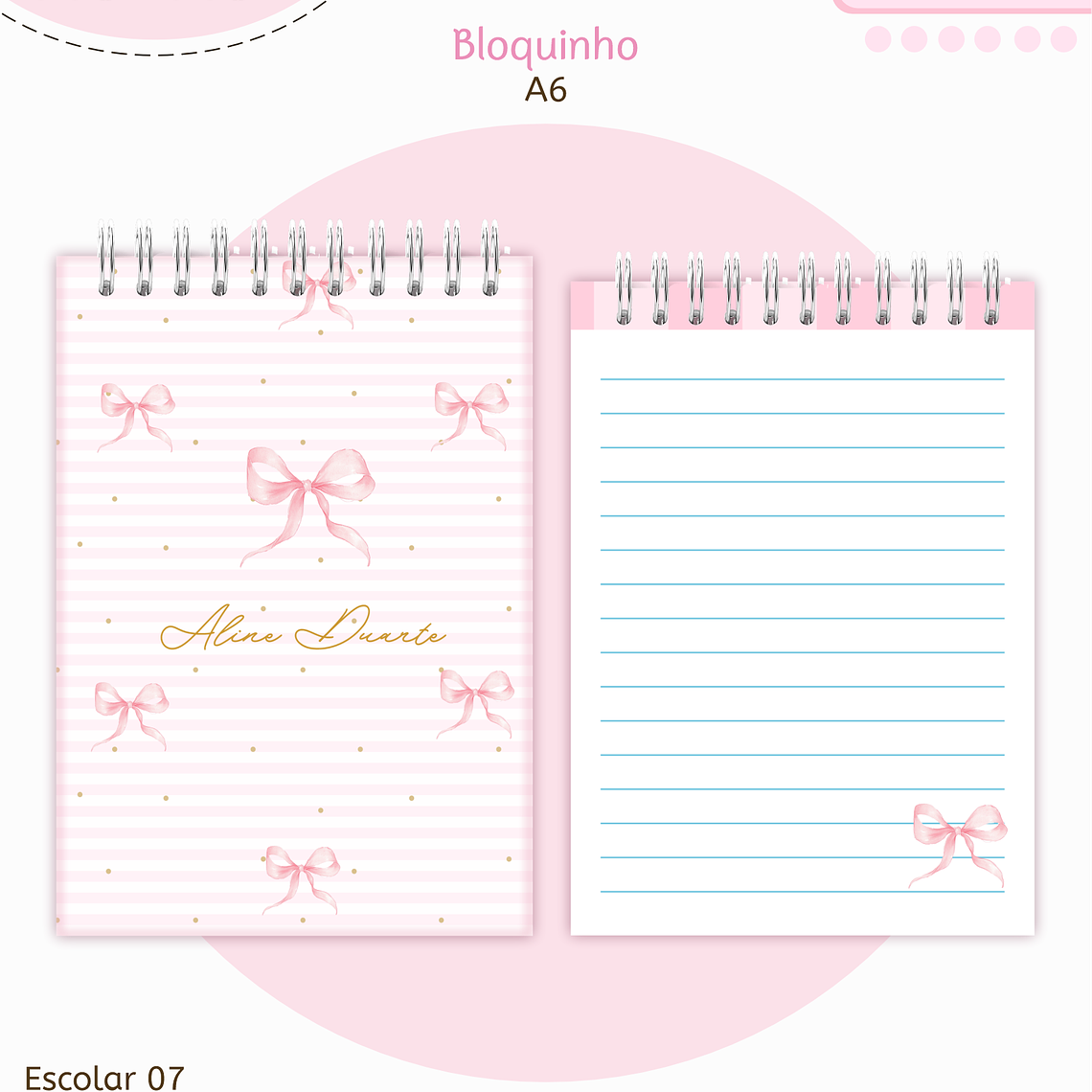 Arquivo Encadernação Kit Escolar - Laços 4