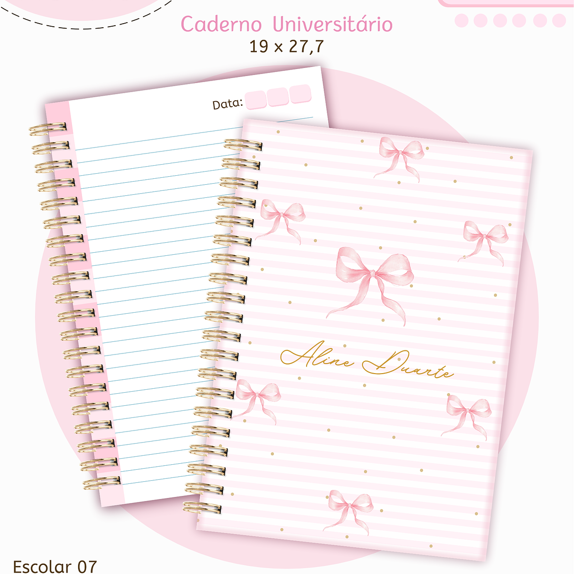 Arquivo Encadernação Kit Escolar - Laços 7