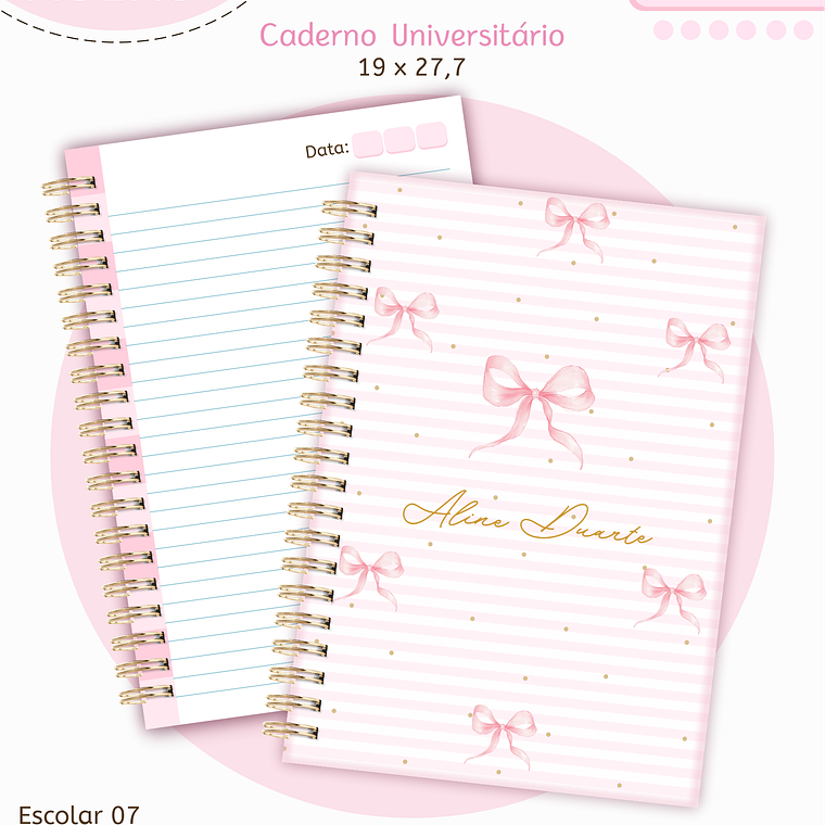 Arquivo Encadernação Kit Escolar - Laços 7