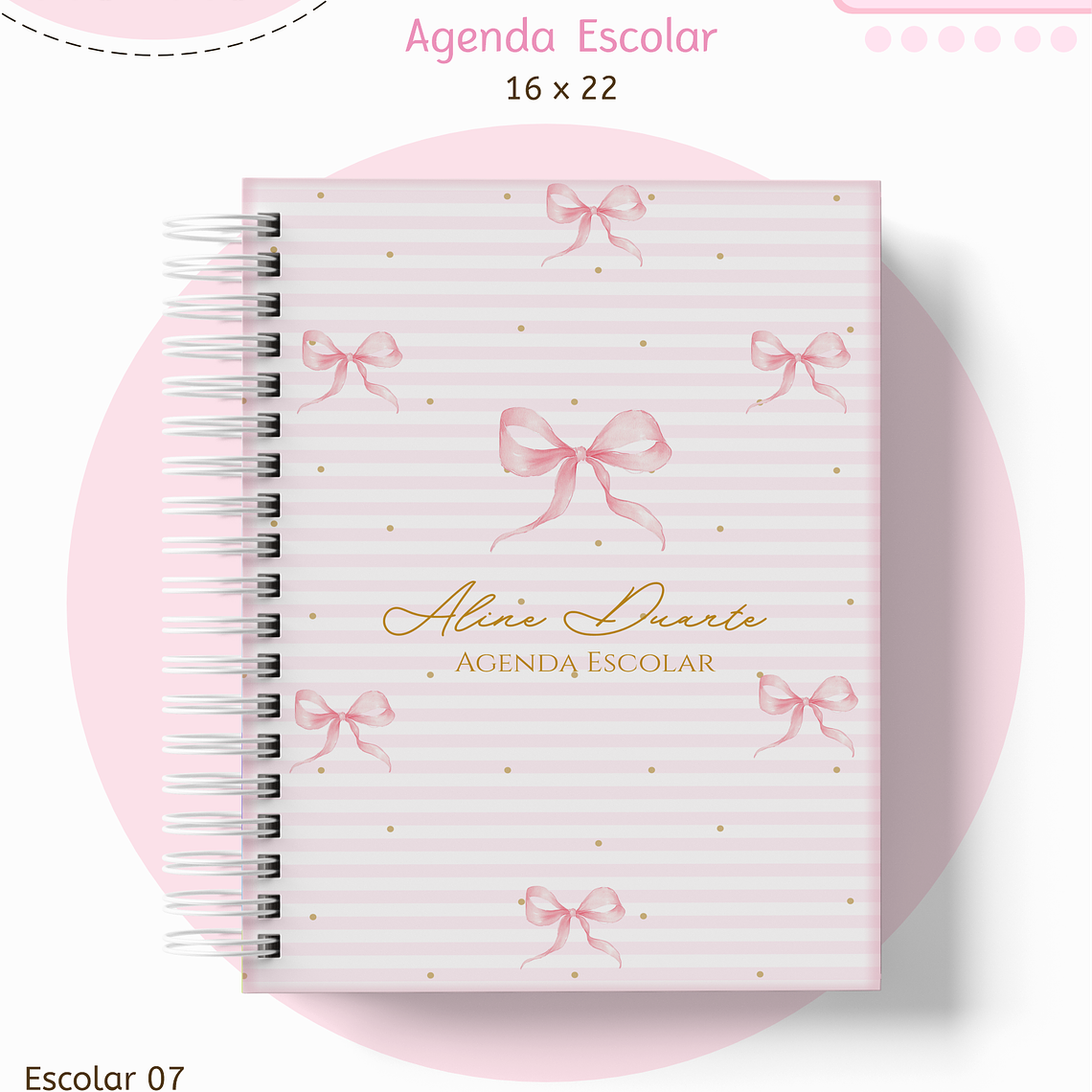 Arquivo Encadernação Kit Escolar - Laços 12