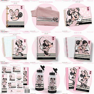 Arquivo Encadernação Kit Escolar - Minnie