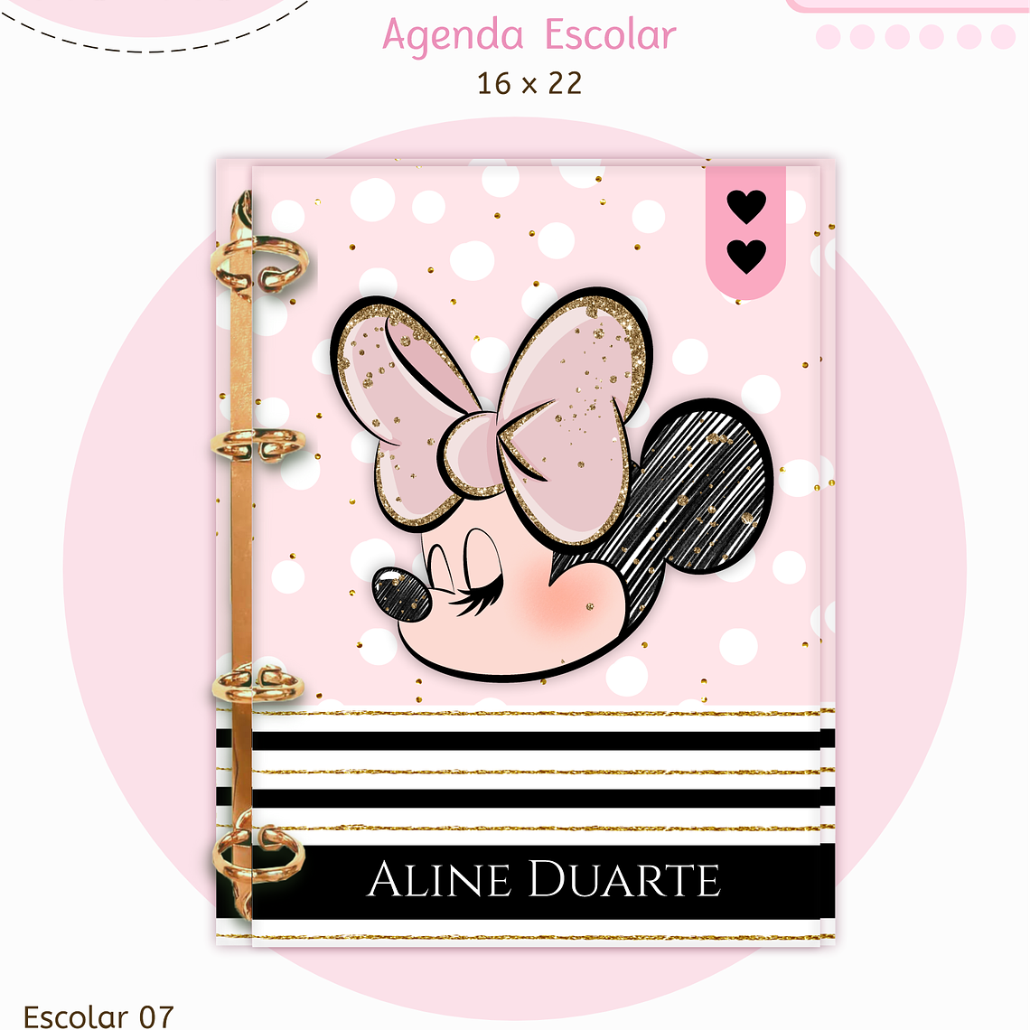 Arquivo Encadernação Kit Escolar - Minnie 3