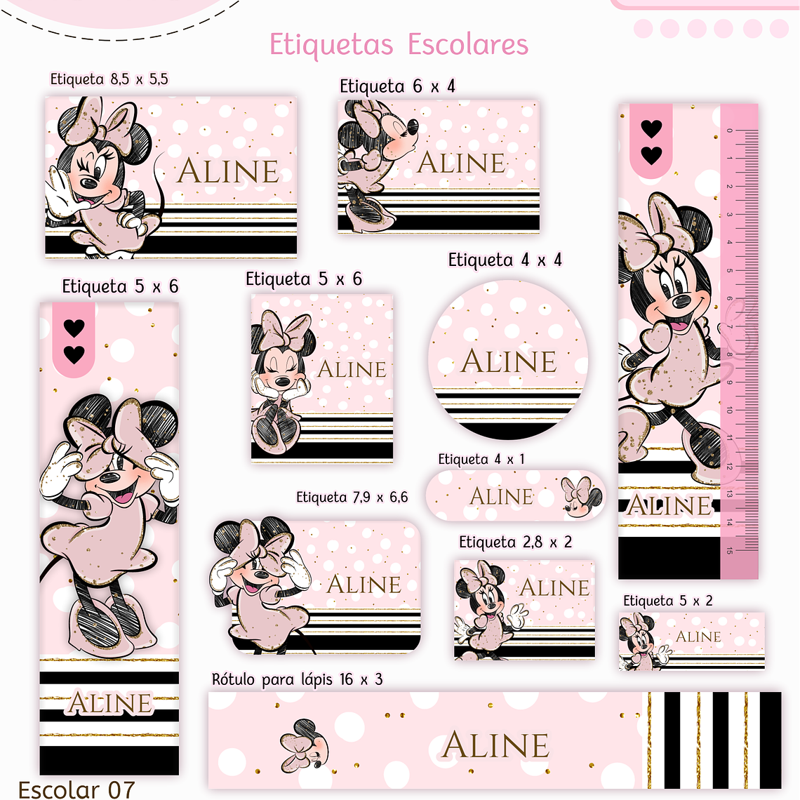 Arquivo Encadernação Kit Escolar - Minnie 4
