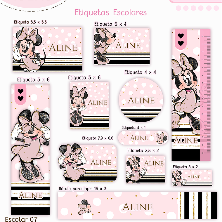 Arquivo Encadernação Kit Escolar - Minnie 4