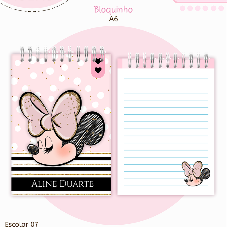 Arquivo Encadernação Kit Escolar - Minnie 5