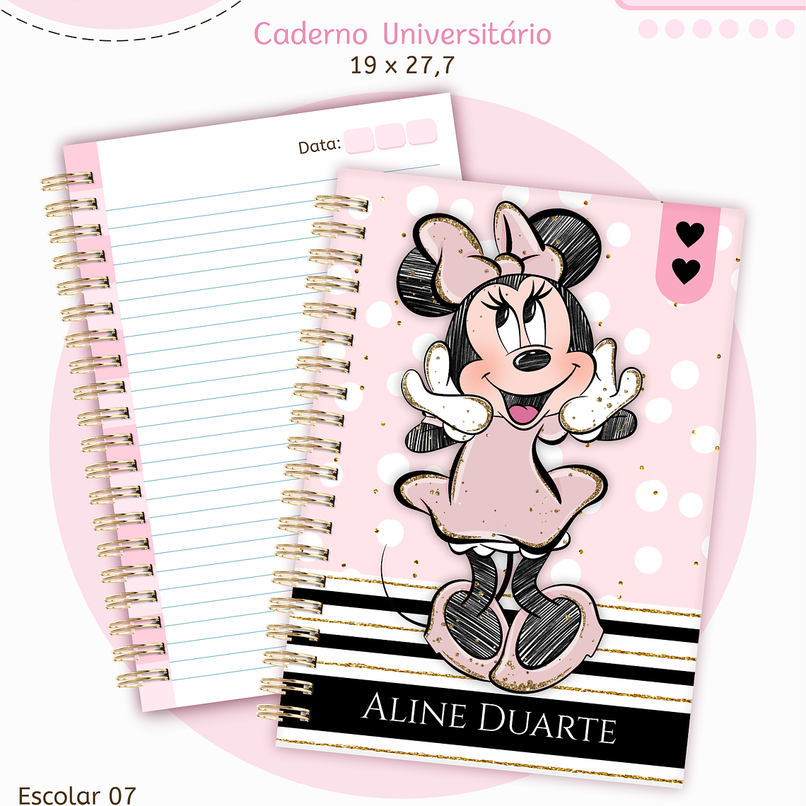 Arquivo Encadernação Kit Escolar - Minnie 7