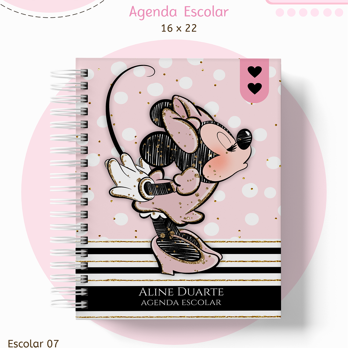Arquivo Encadernação Kit Escolar - Minnie 9