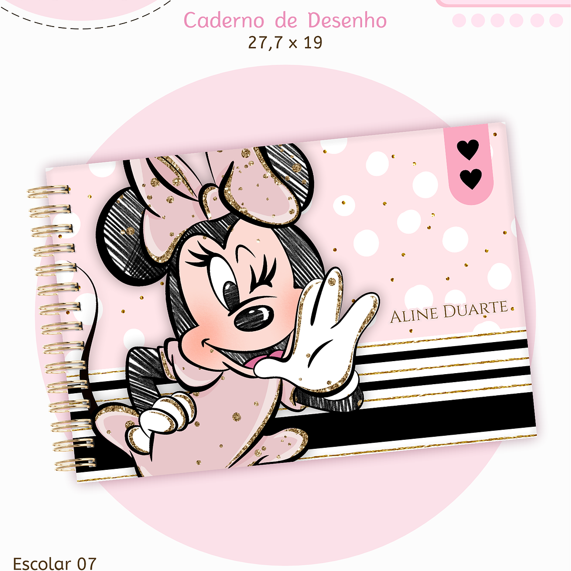 Arquivo Encadernação Kit Escolar - Minnie 12