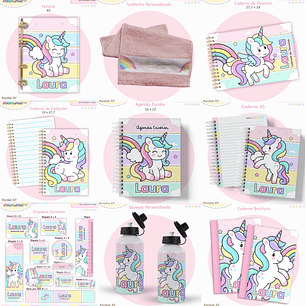 Arquivo Encadernação Kit Escolar - Unicórnio
