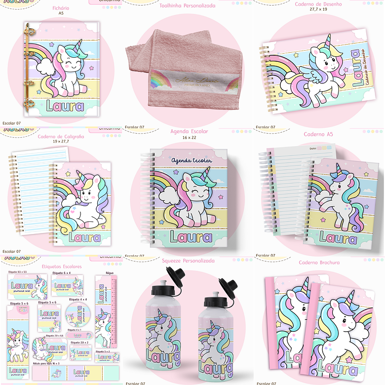 Arquivo Encadernação Kit Escolar - Unicórnio 1