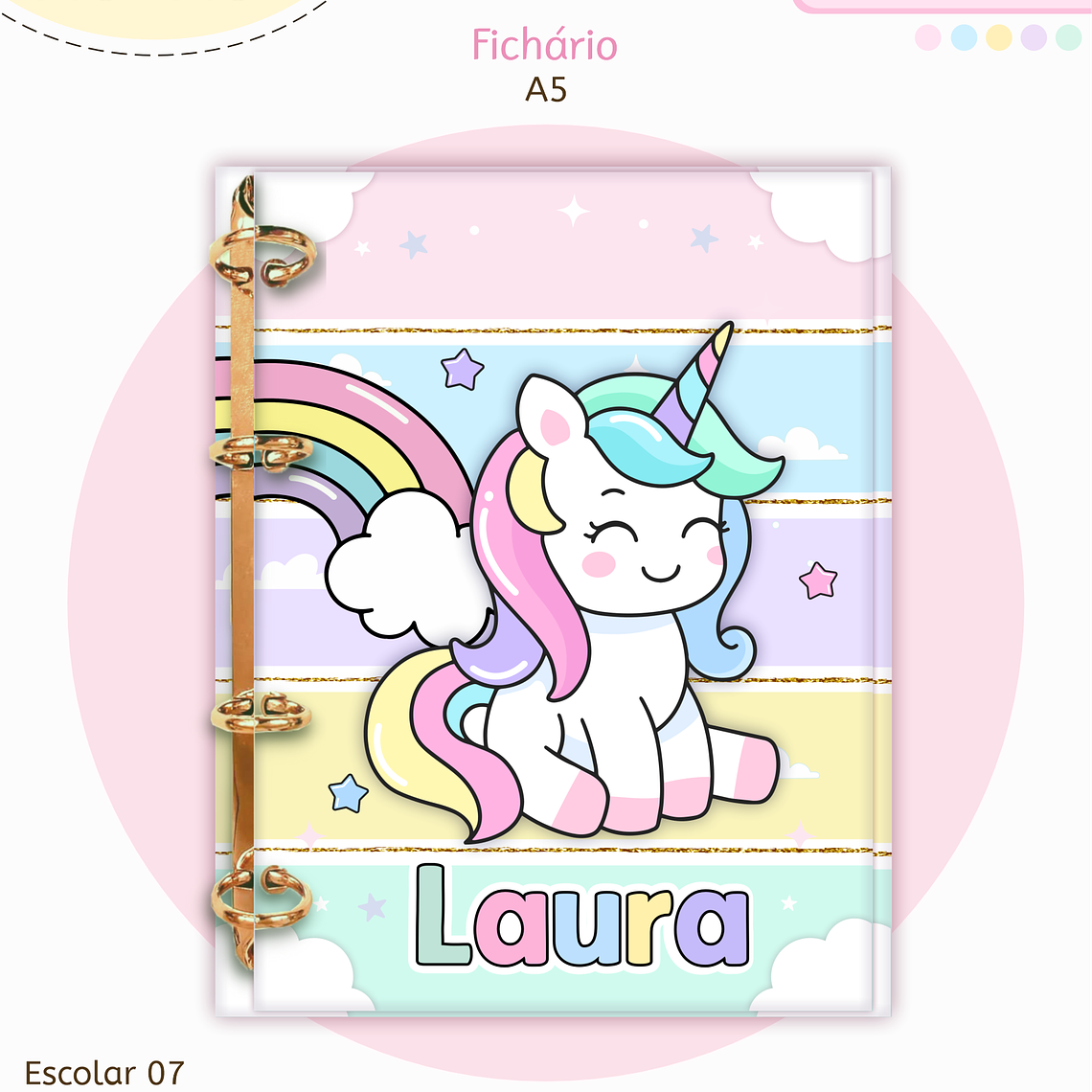 Arquivo Encadernação Kit Escolar - Unicórnio 3