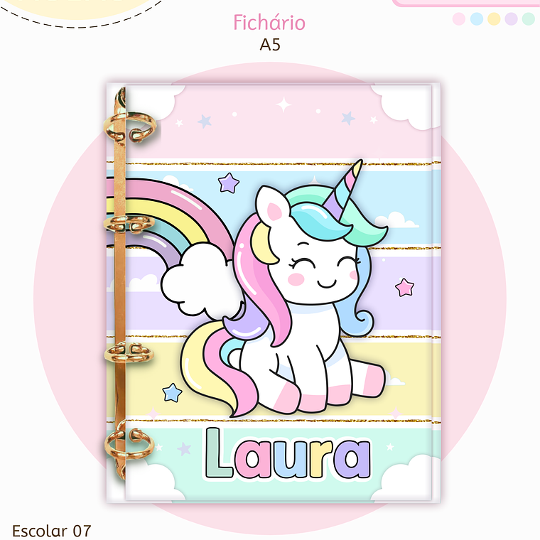 Arquivo Encadernação Kit Escolar - Unicórnio 3