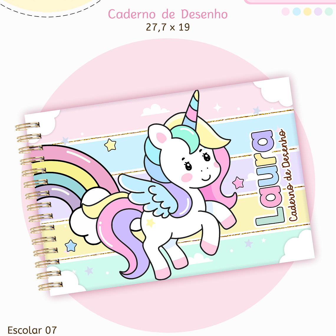 Arquivo Encadernação Kit Escolar - Unicórnio 7