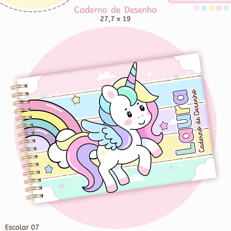 Arquivo Encadernação Kit Escolar - Unicórnio 7