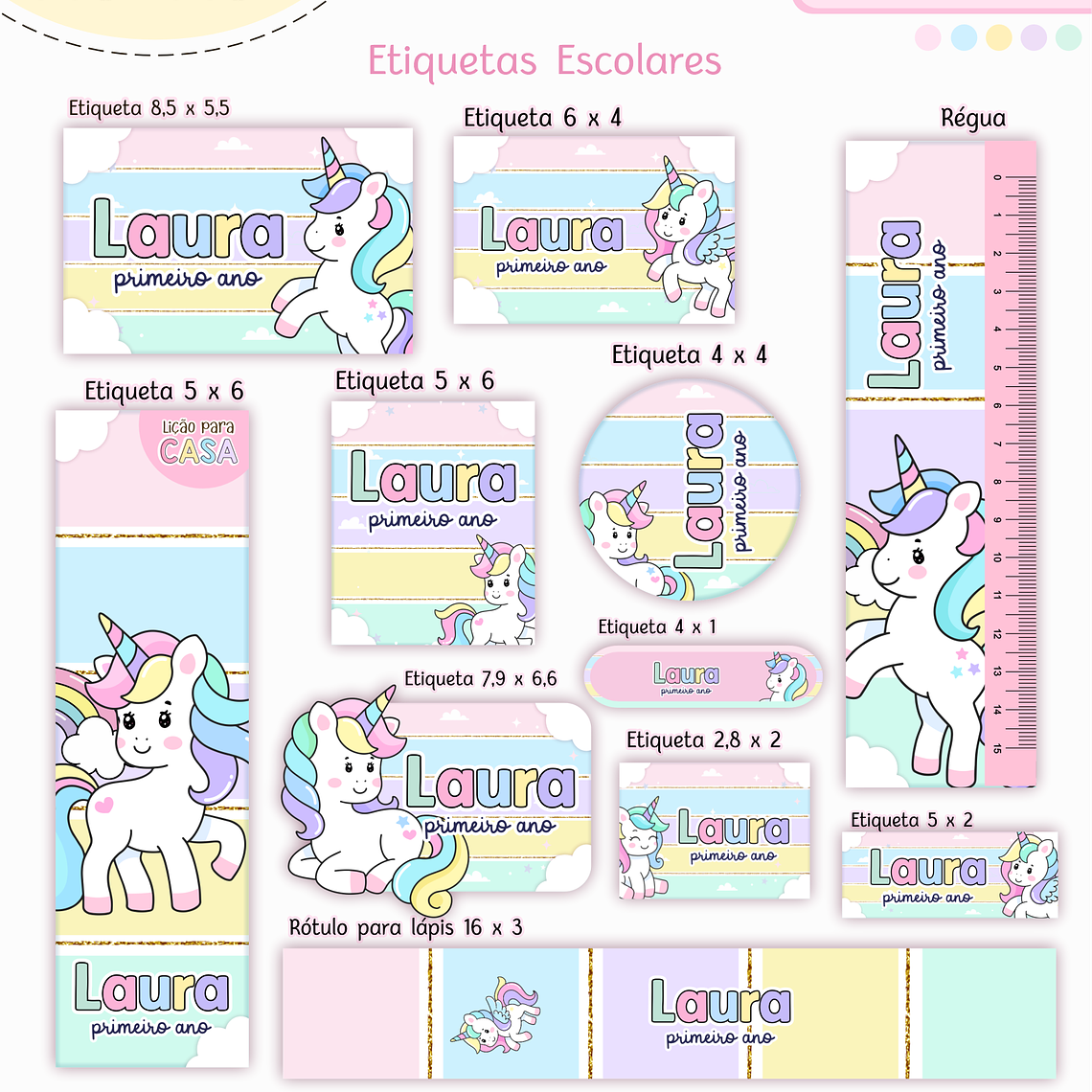 Arquivo Encadernação Kit Escolar - Unicórnio 8