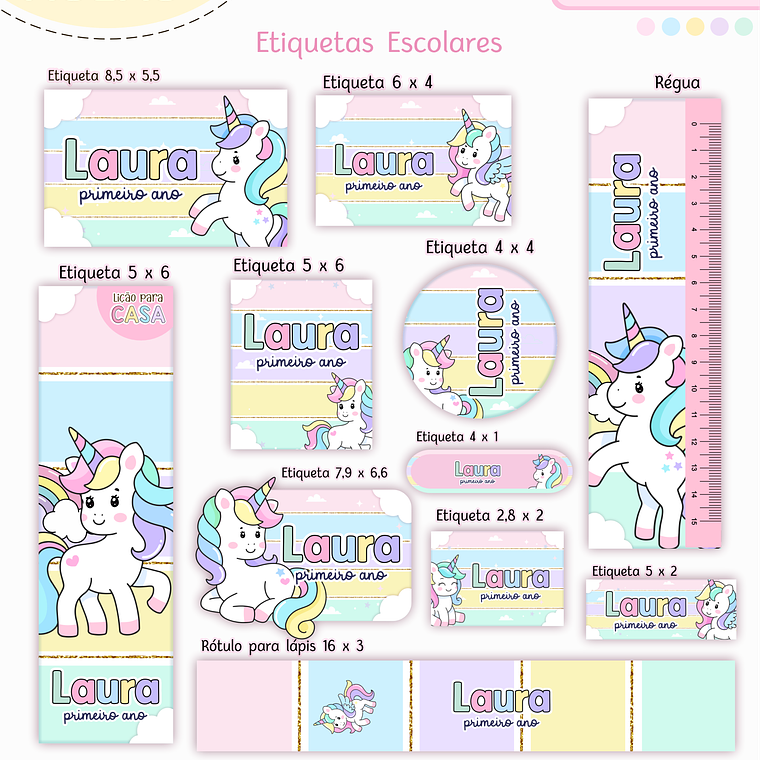 Arquivo Encadernação Kit Escolar - Unicórnio 8