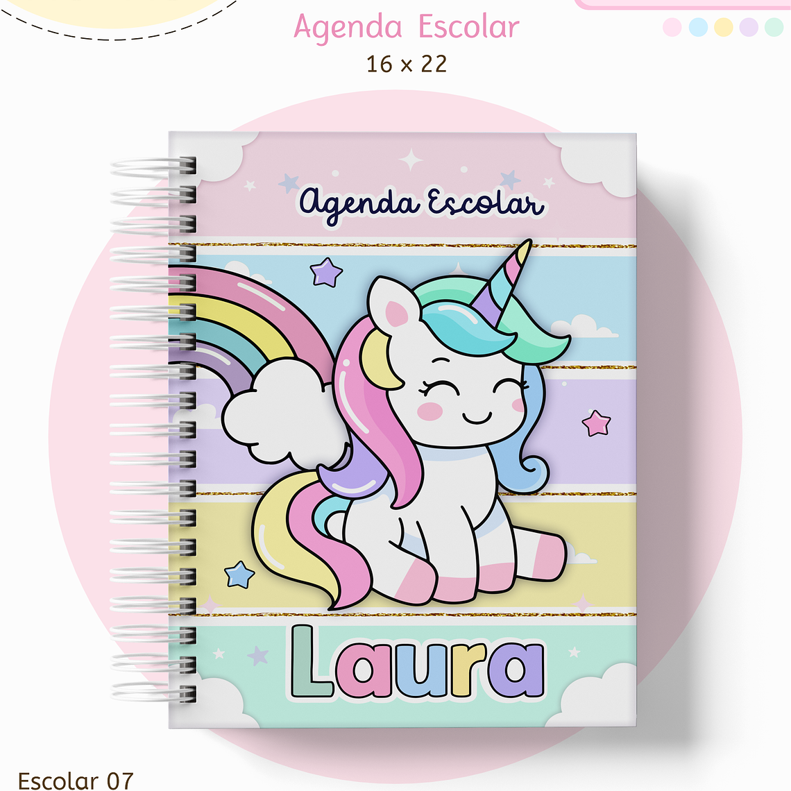 Arquivo Encadernação Kit Escolar - Unicórnio 9