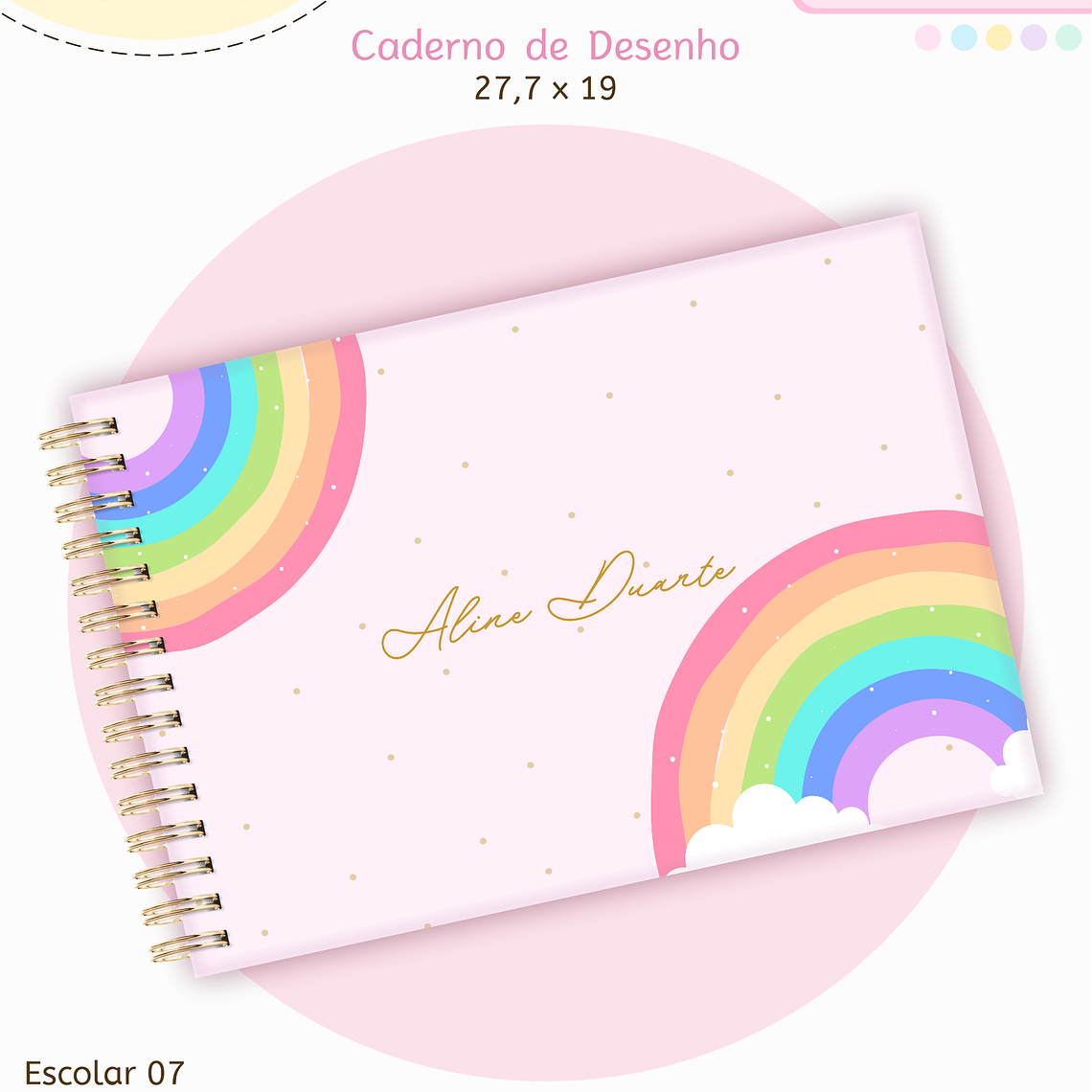 Arquivo Encadernação Kit Escolar - Arco-íris 2