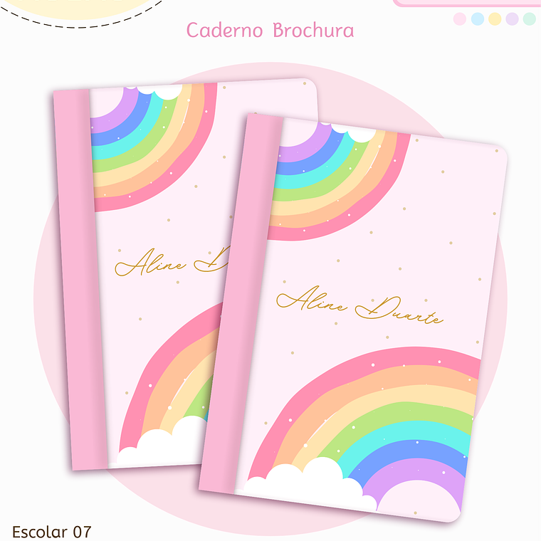 Arquivo Encadernação Kit Escolar - Arco-íris 3